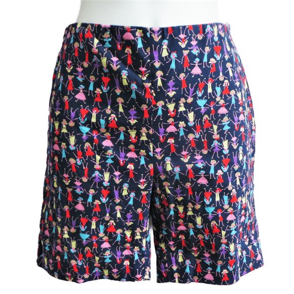 Vintage Esprit Cotton Spandex Shorts Novelty Stick Women Side Zip 3 4 - Picture 5 of 7